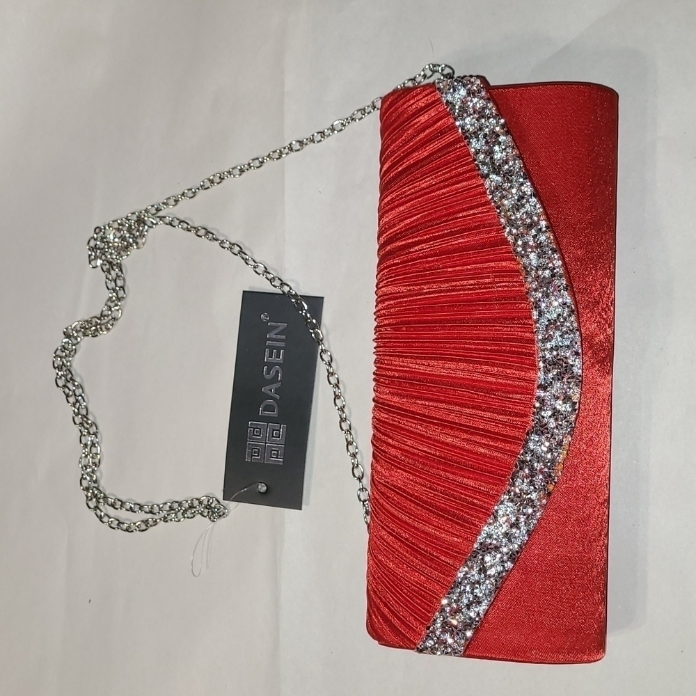 Dasein Women's Red Pocketbook with Sparkling Stone NWT